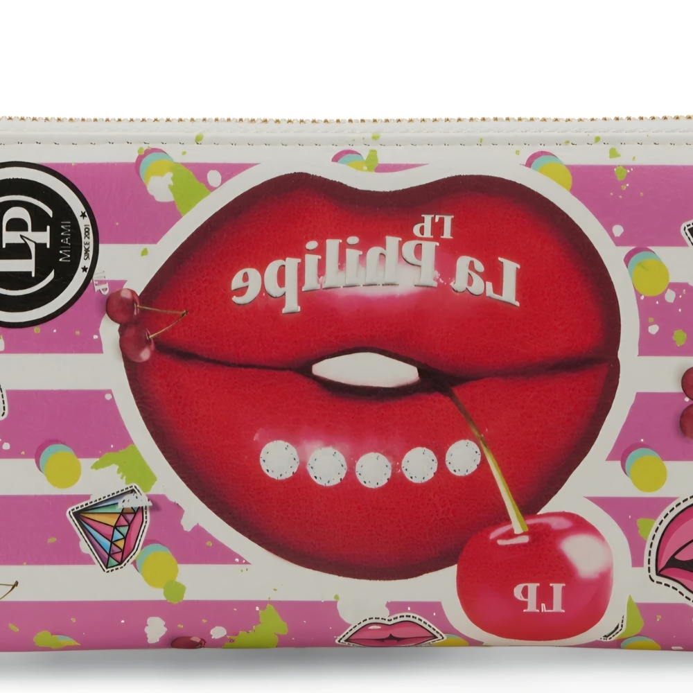 LP Pink and Red Graphic Clutch